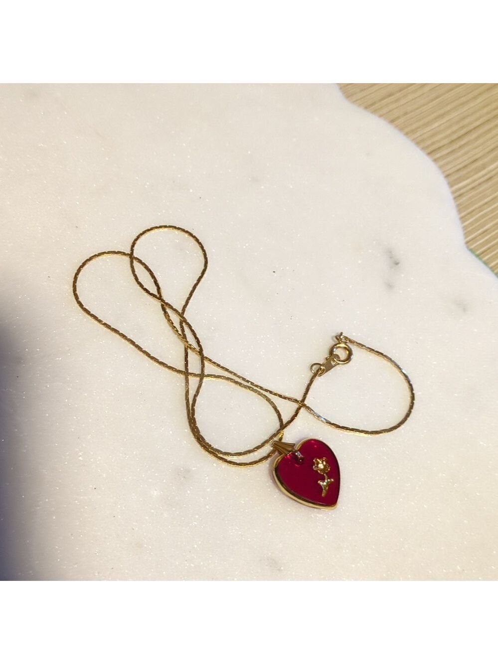 14k Gold Plated Chain And Heart Pendant